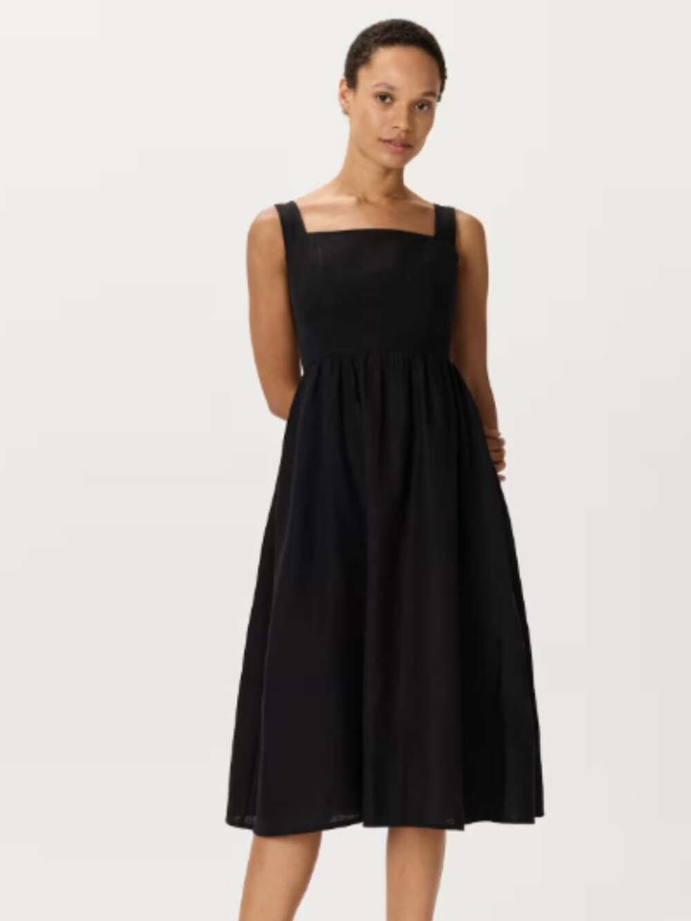 Quince - 100% European Linen Fit & Flare Midi Dress